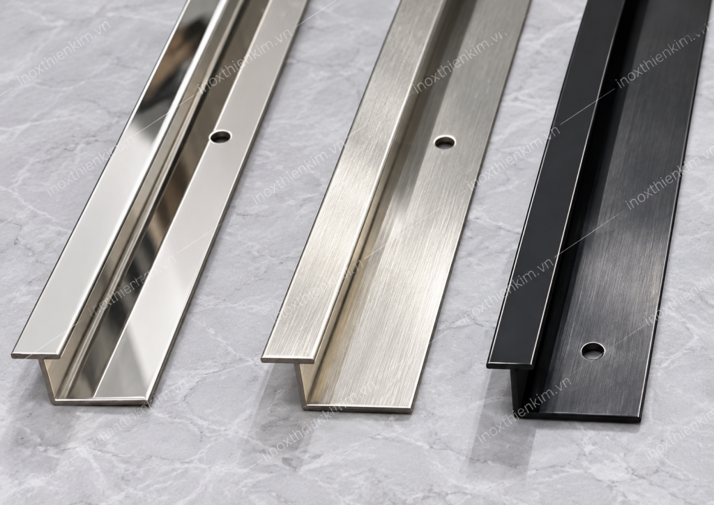 Nẹp T ốp gạch – biên dạng nẹp inox trang trí