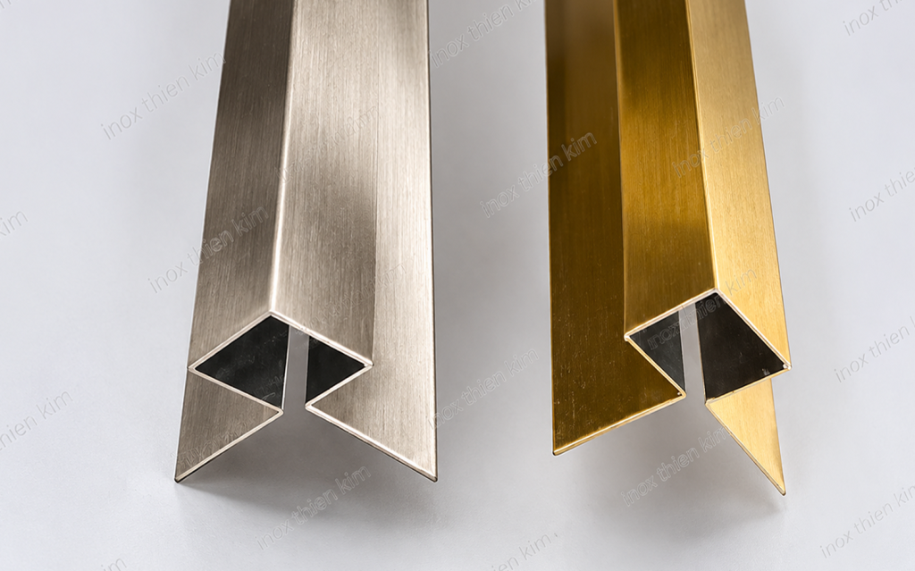 Nẹp Inox góc vuông 2 cánh – biên dạng nẹp inox trang trí